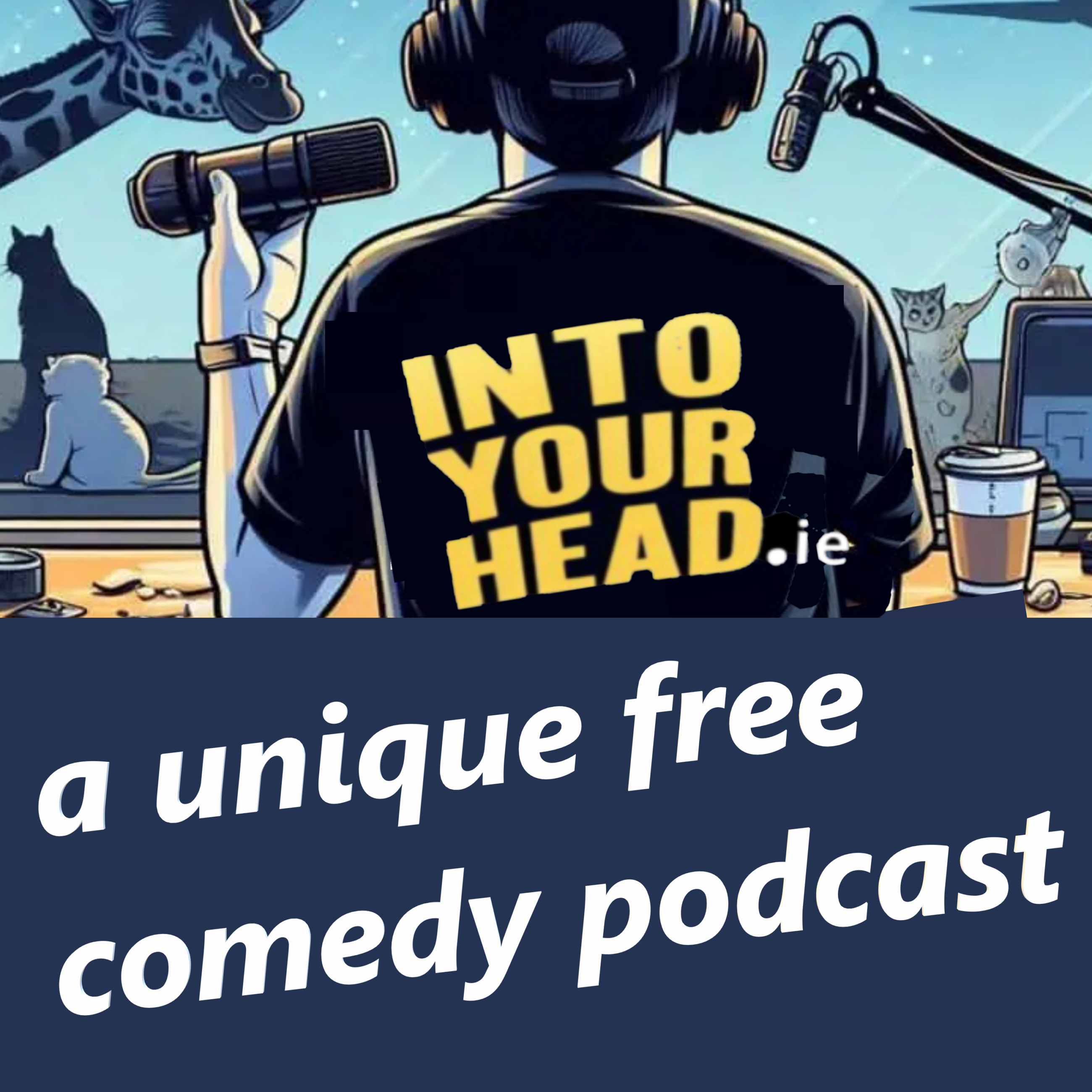 Decorative logo / image. Into Your Head dot ie - a unique free comedy podcast.